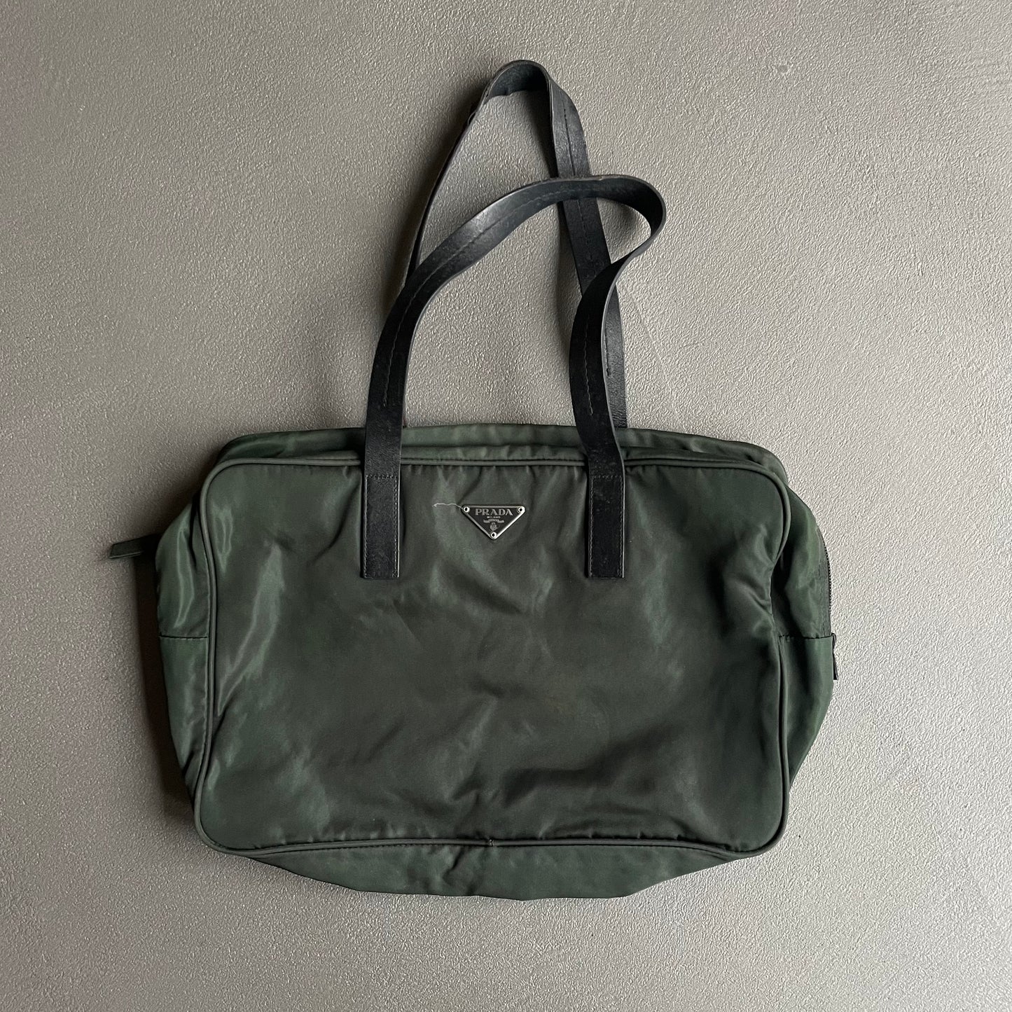 BORSA A MANO PRADA NYLON VERDE