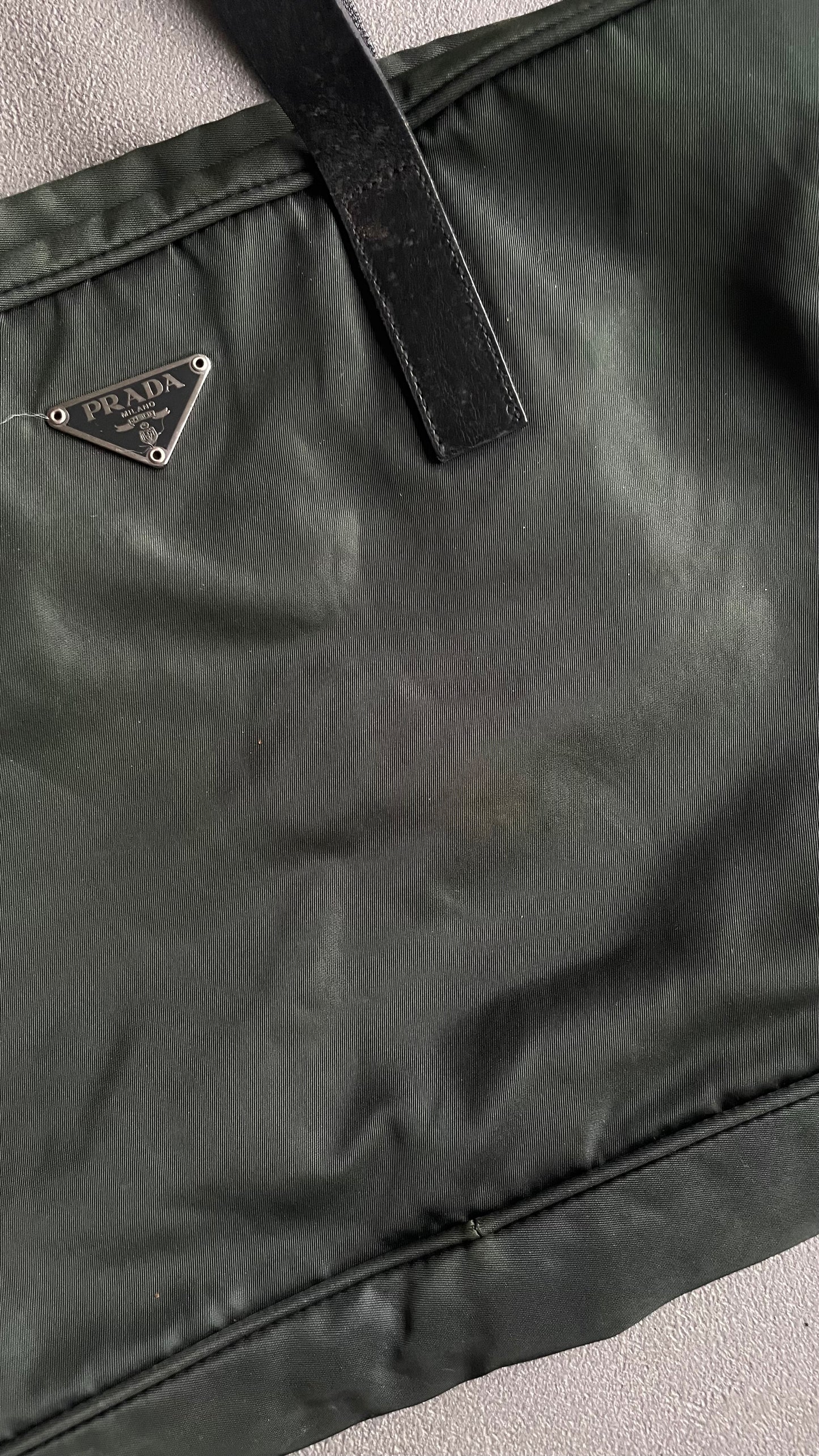 BORSA A MANO PRADA NYLON VERDE
