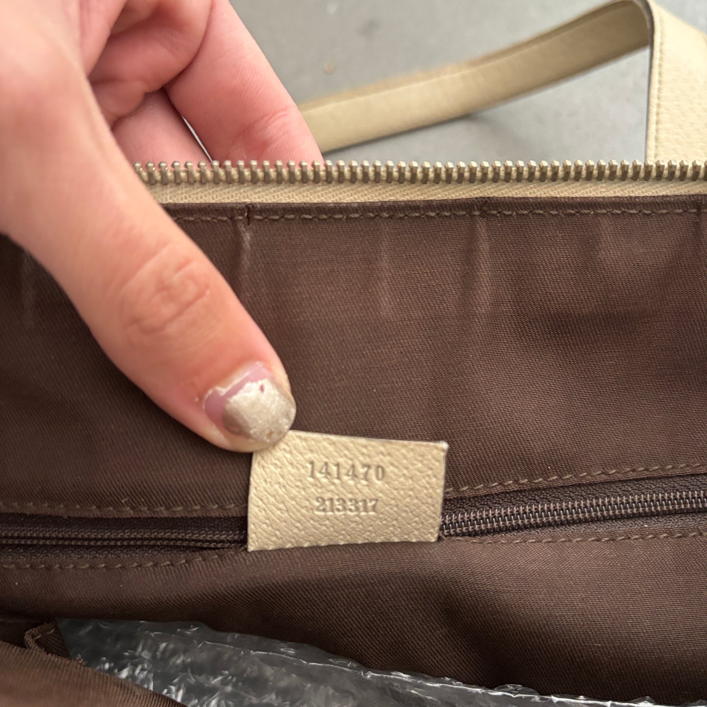 GUCCI CANVAS D-RING ABBEY TOTE BAG