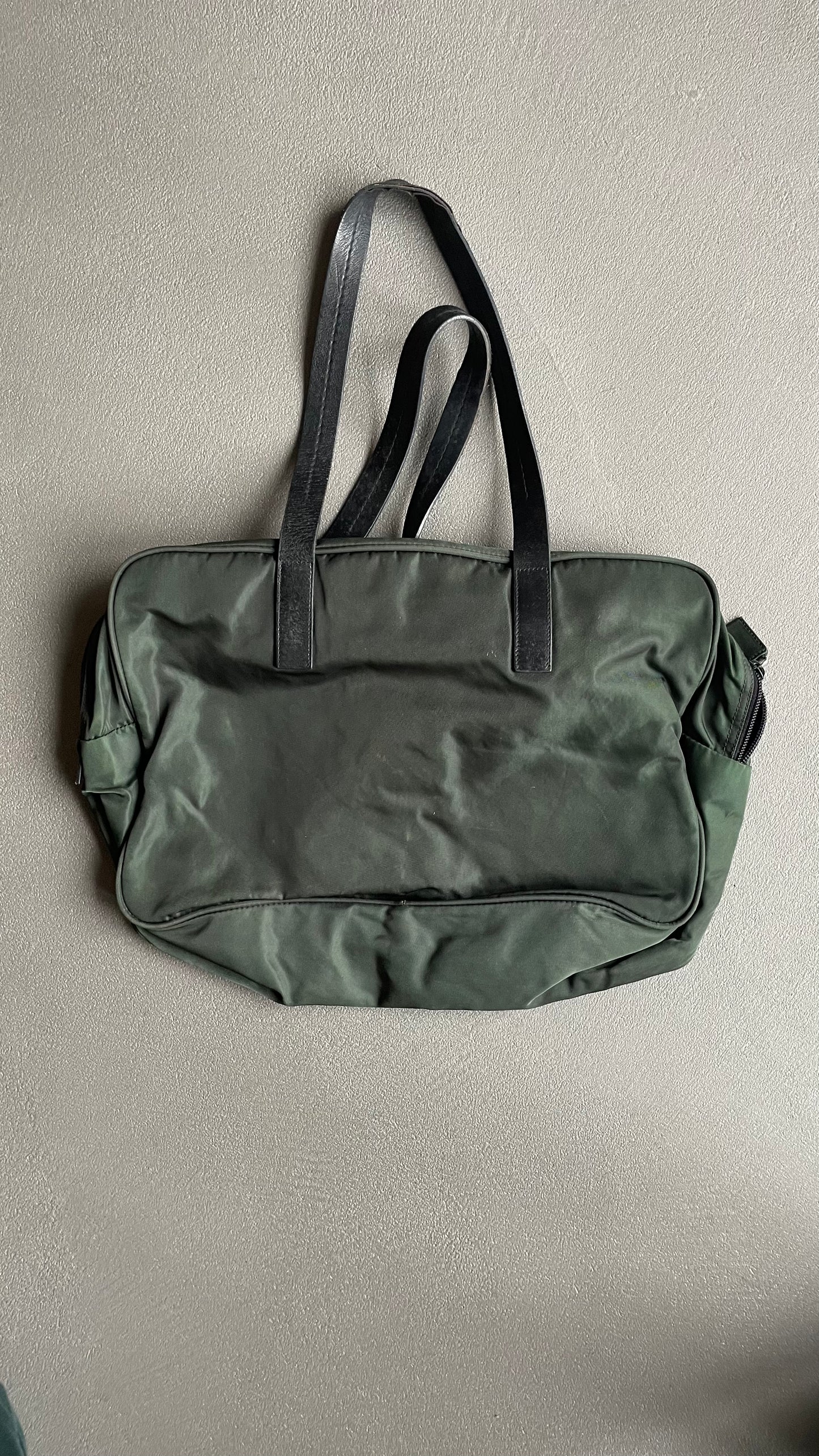 BORSA A MANO PRADA NYLON VERDE