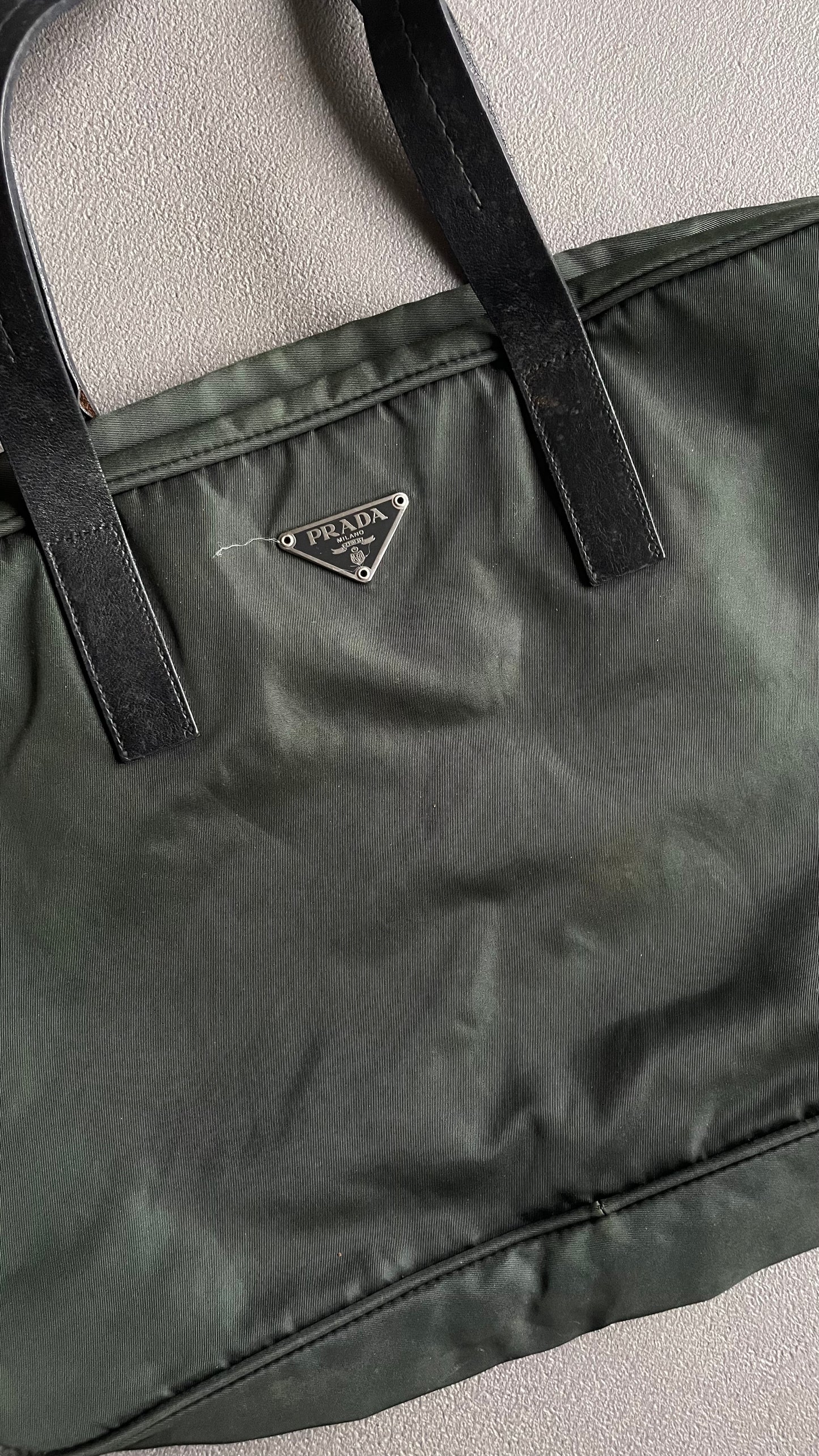 BORSA A MANO PRADA NYLON VERDE