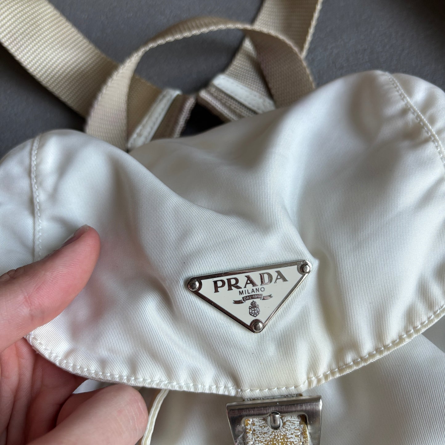 PRADA BACKPACK WHITE