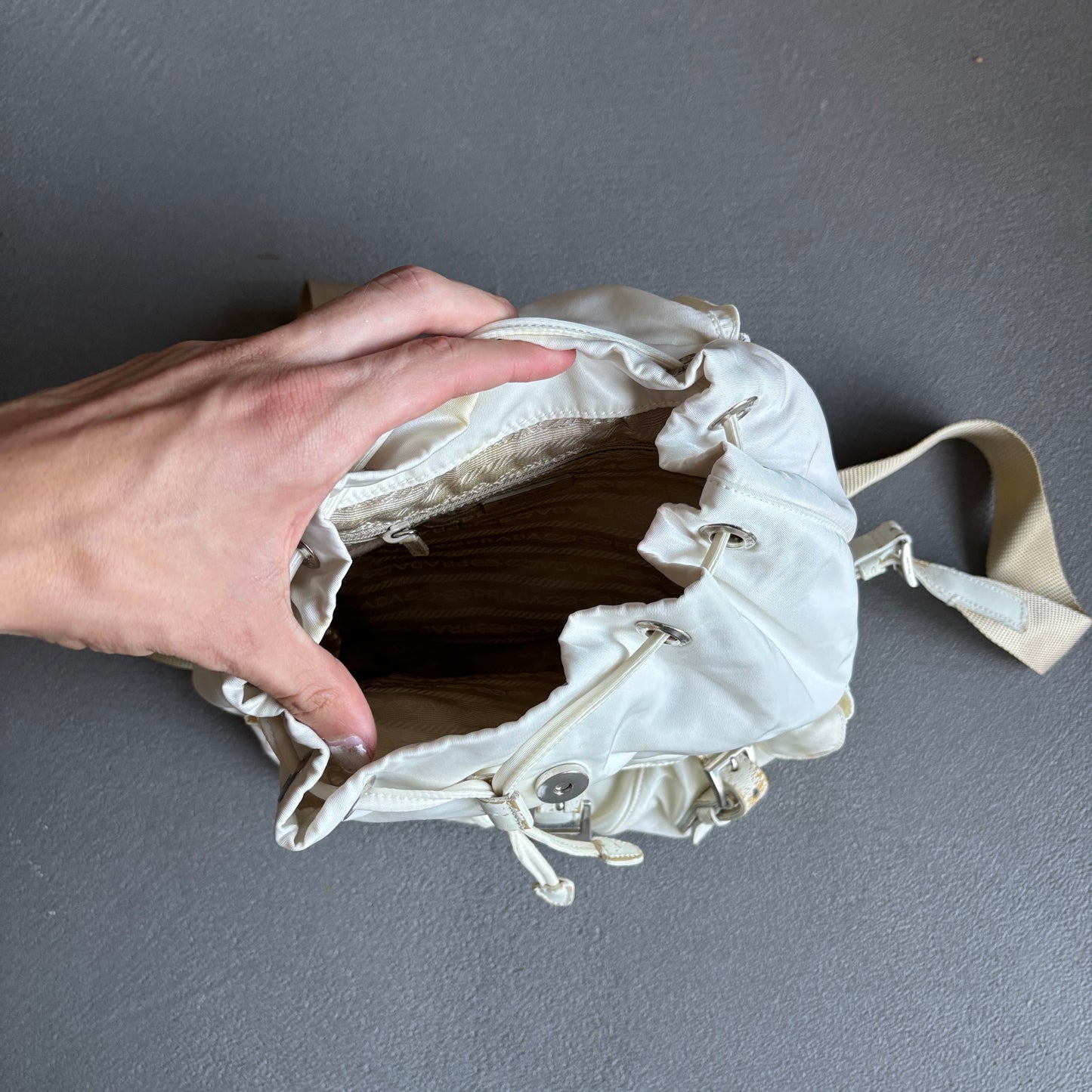 PRADA BACKPACK WHITE