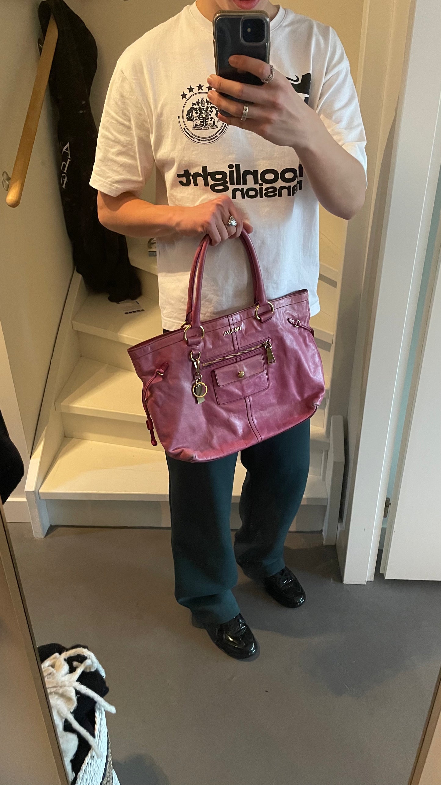 BORSA A MANO ROSA PRADA