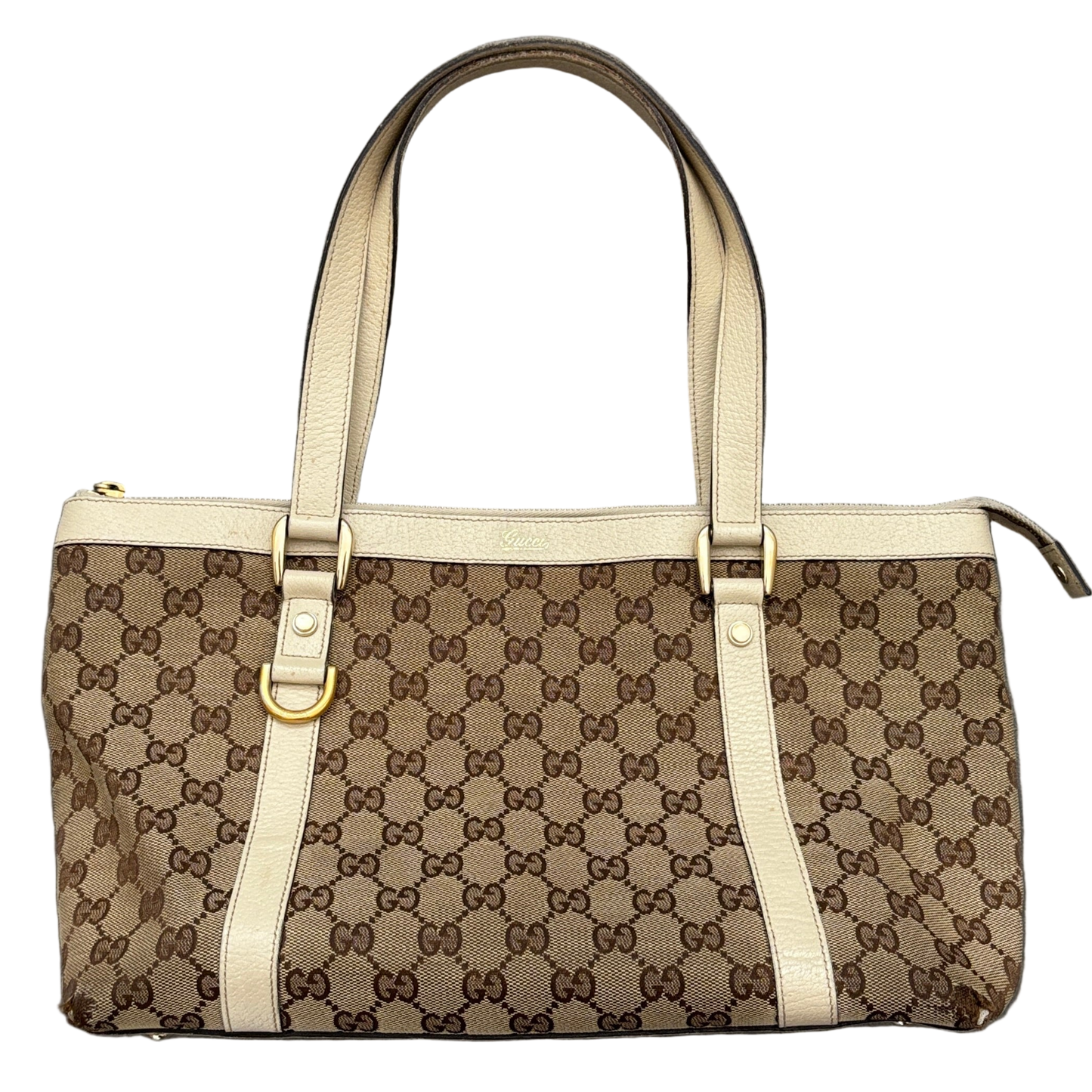 GUCCI CANVAS D-RING ABBEY TOTE BAG