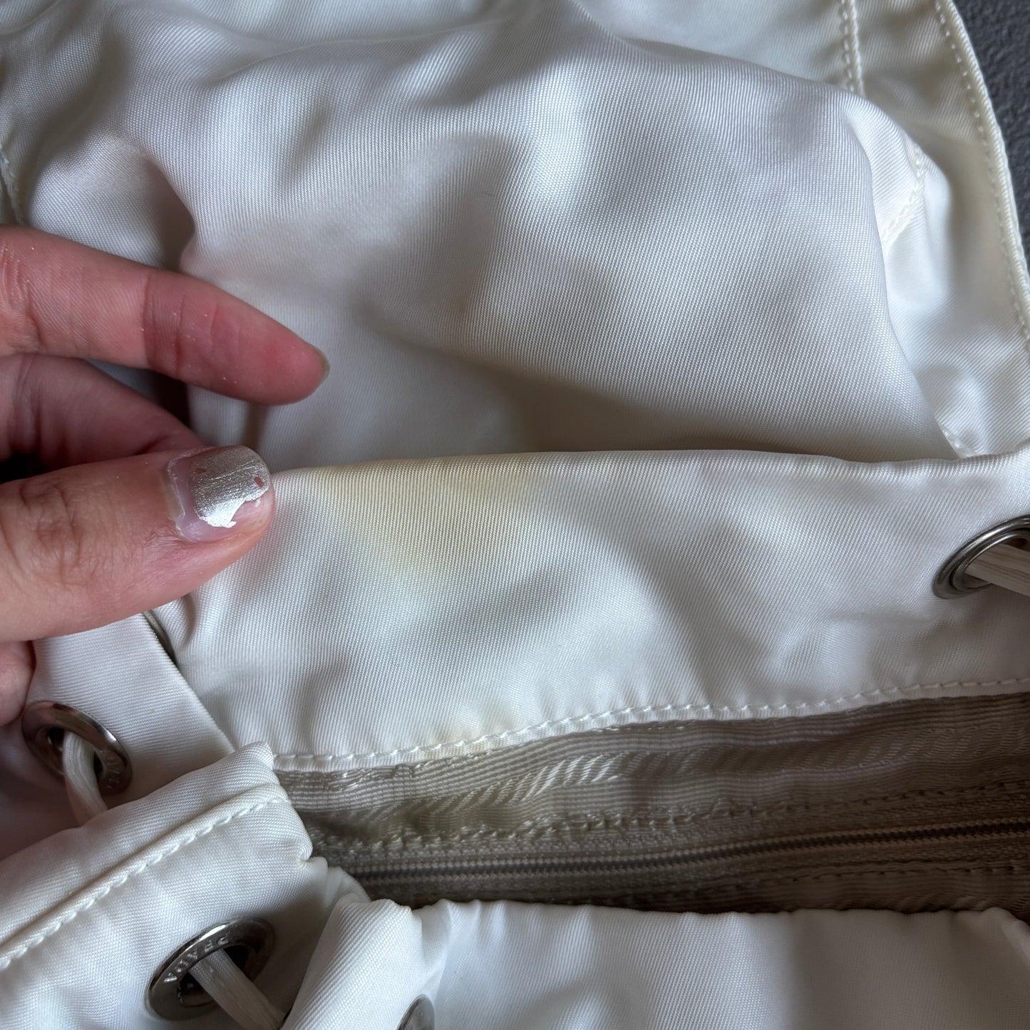 PRADA BACKPACK WHITE