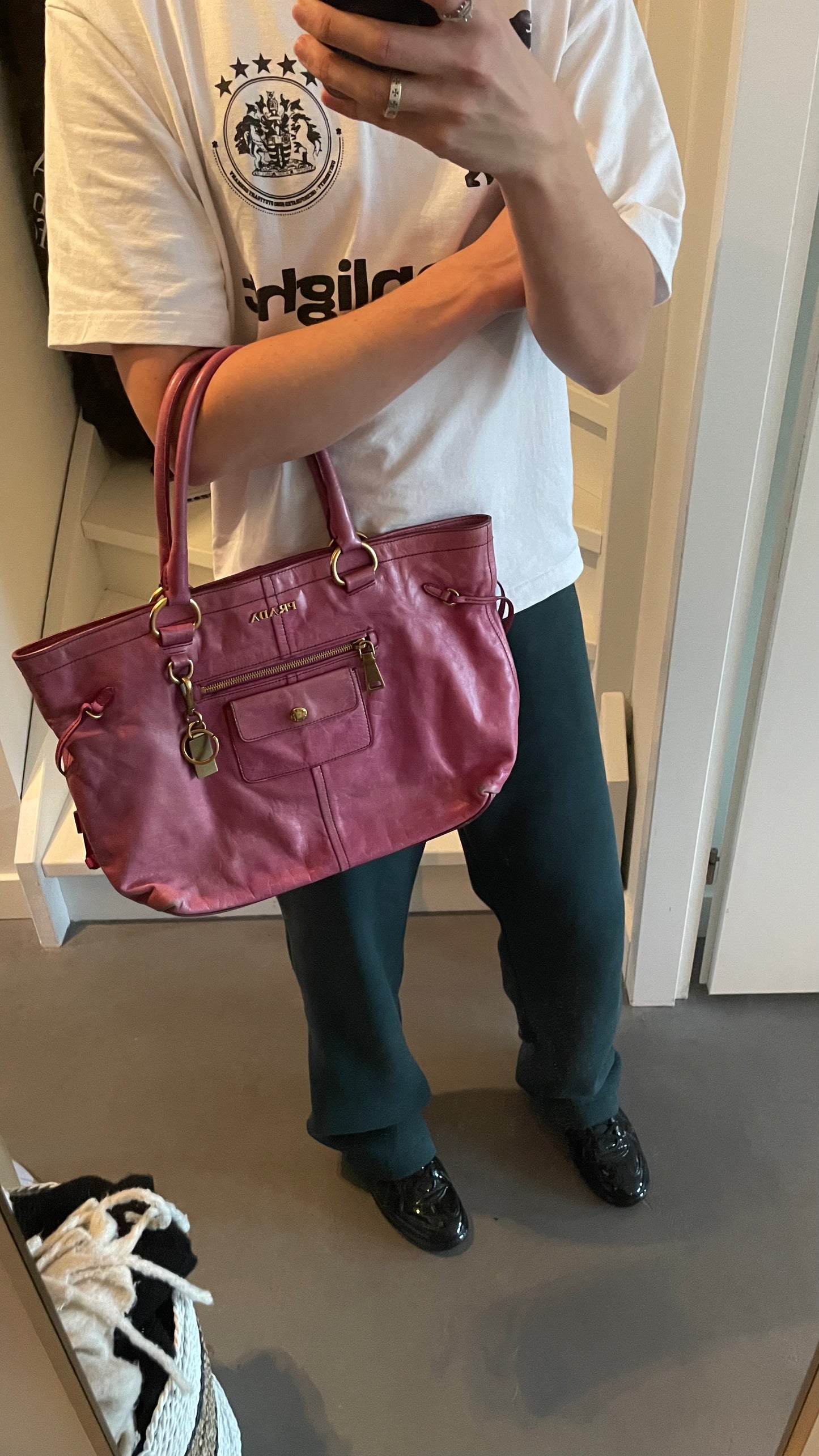 BORSA A MANO ROSA PRADA