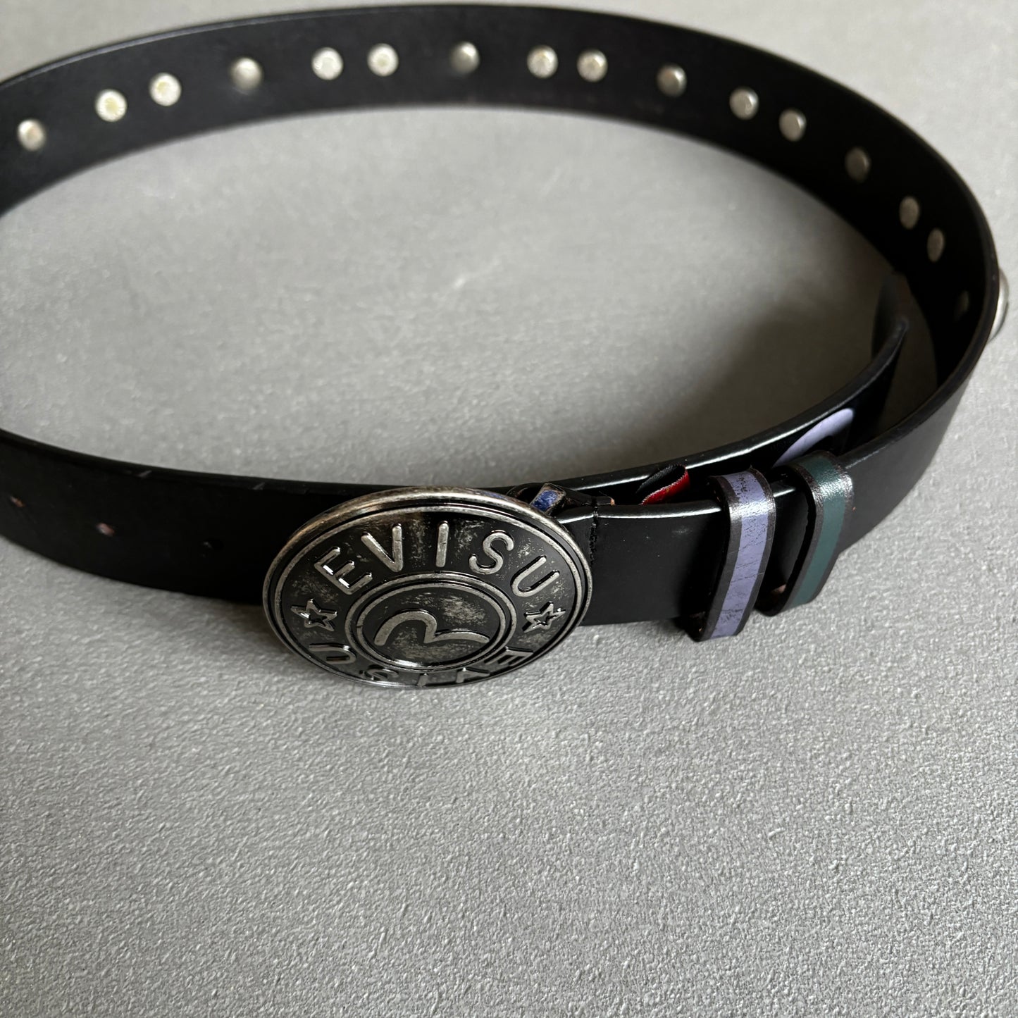 EVISU STUDDED BELT BLACK