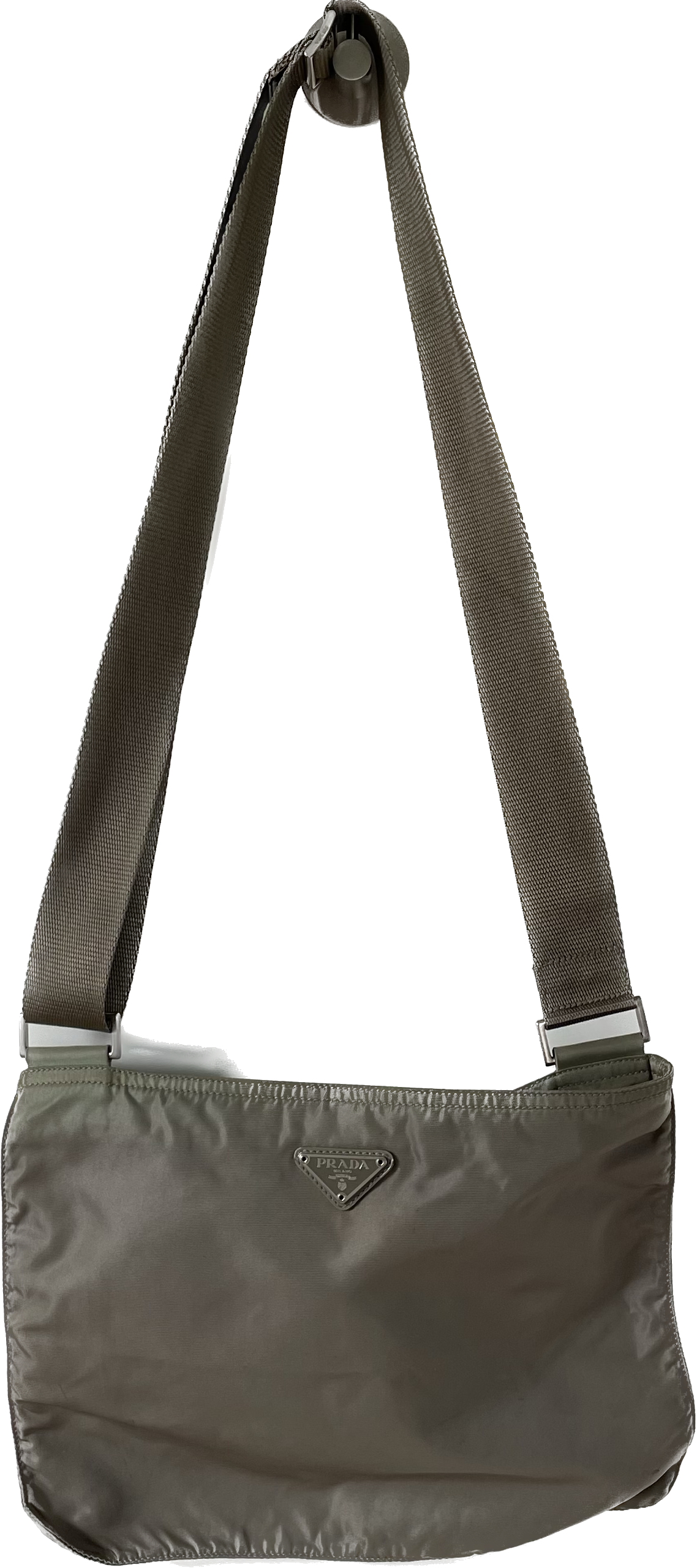BORSA A MESSAGGIO IN NYLON PRADA OLIVA
