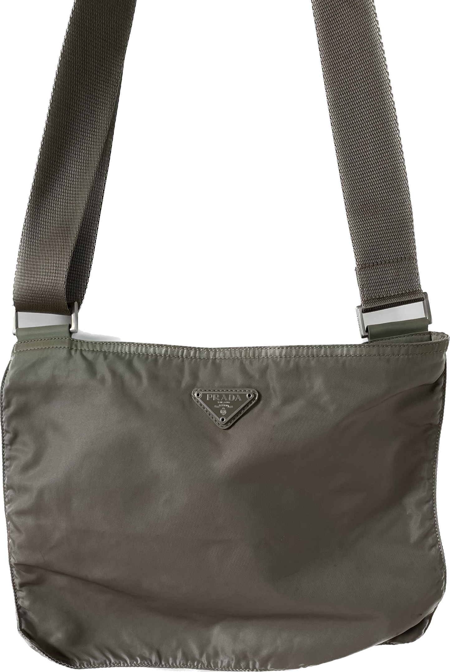 BORSA A MESSAGGIO IN NYLON PRADA OLIVA