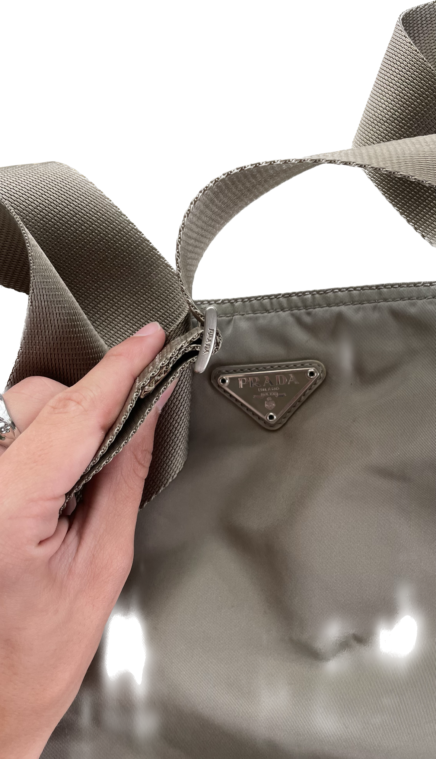 BORSA A MESSAGGIO IN NYLON PRADA OLIVA
