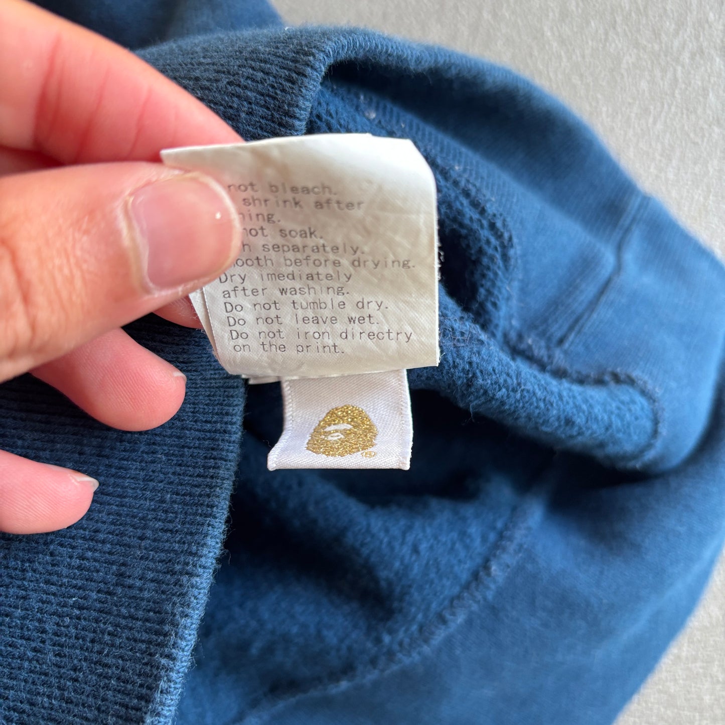 BAPE LOGO HOODIE BLUE STUDDED [L]