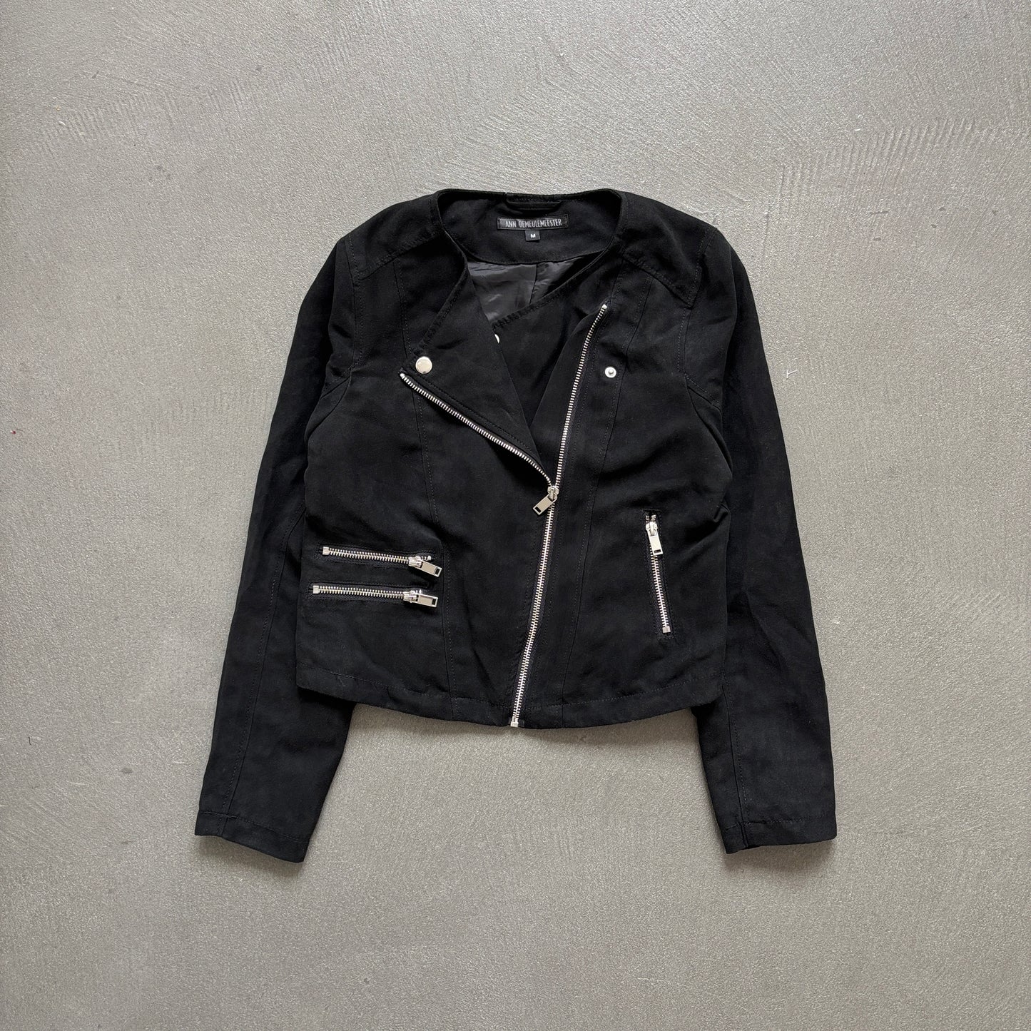 ANN DEMEULEMEESTER SUEDE ASSYMETRICAL JACKET [M]