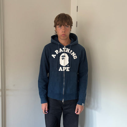 BAPE LOGO HOODIE BLUE STUDDED [L]