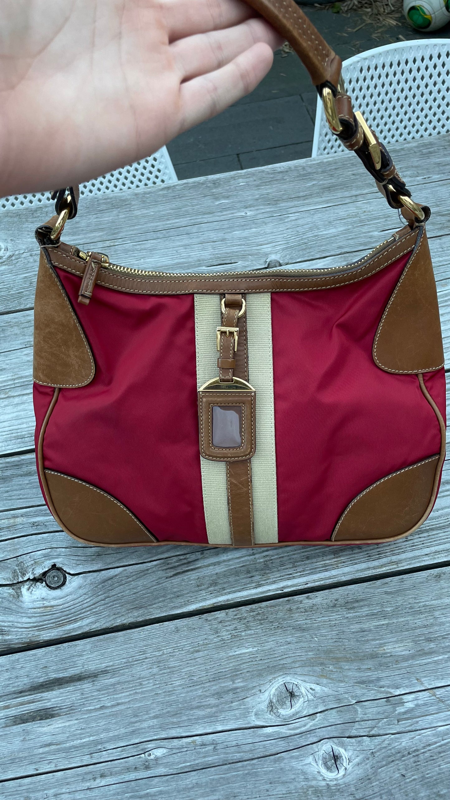 PRADA RED SHOULDERBAG