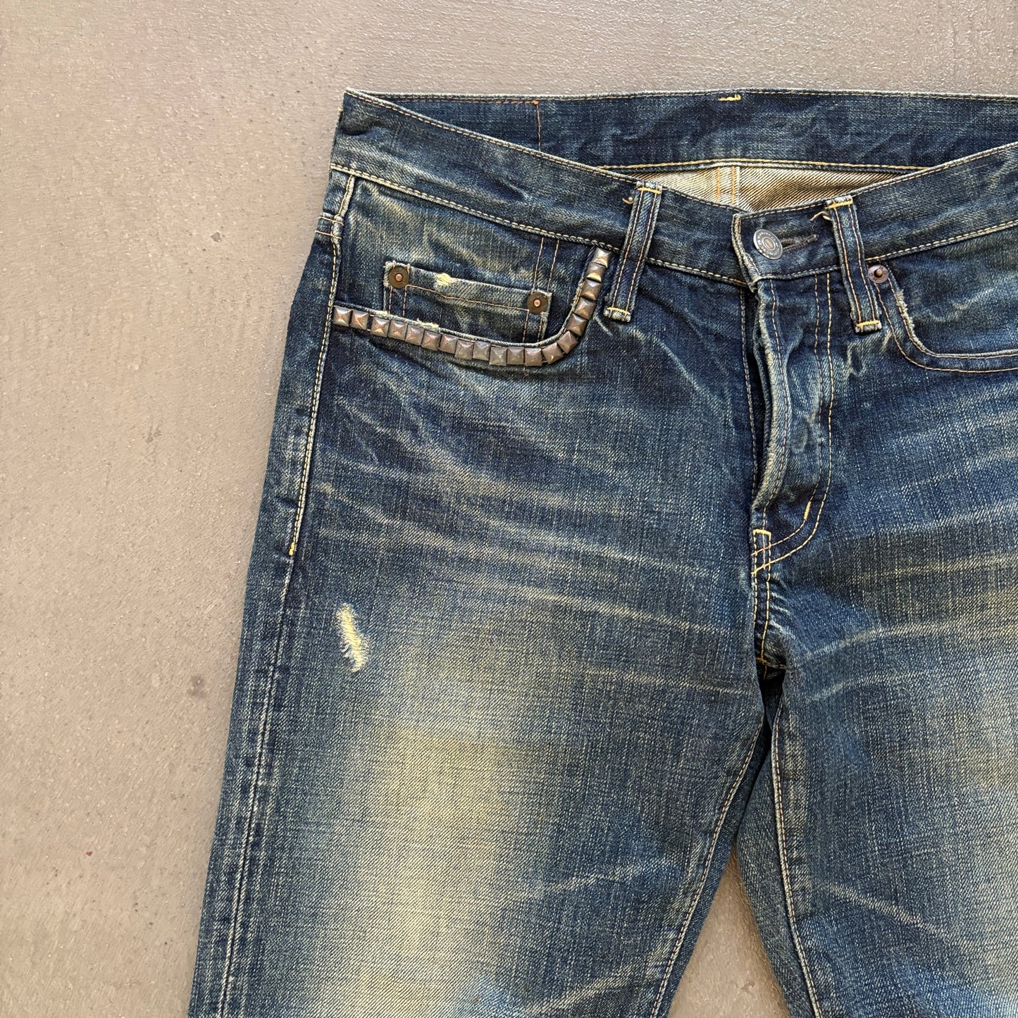 HYSTERIC GLAMOUR STUDDED DENIM INDIGO [W28]