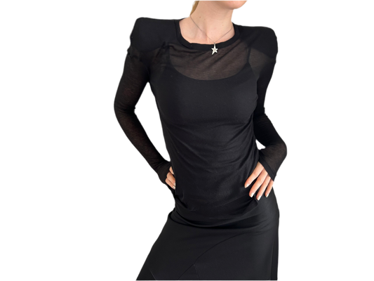 ANN DEMEULEMEESTER PADDED SHOULDERS TOP [M]