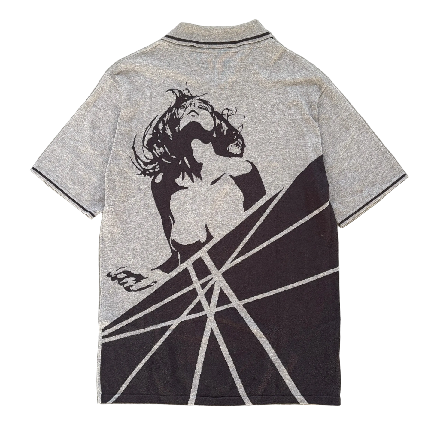 HYSTERIC GLAMOUR WOMAN PRINT POLO GREY [M]