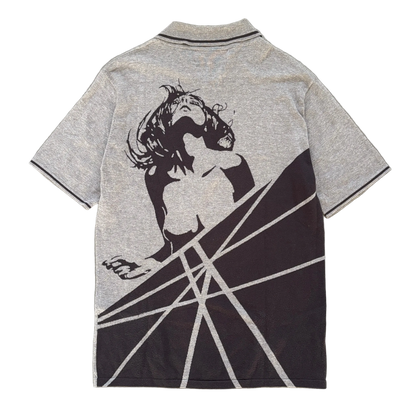 HYSTERIC GLAMOUR WOMAN PRINT POLO GREY [M]