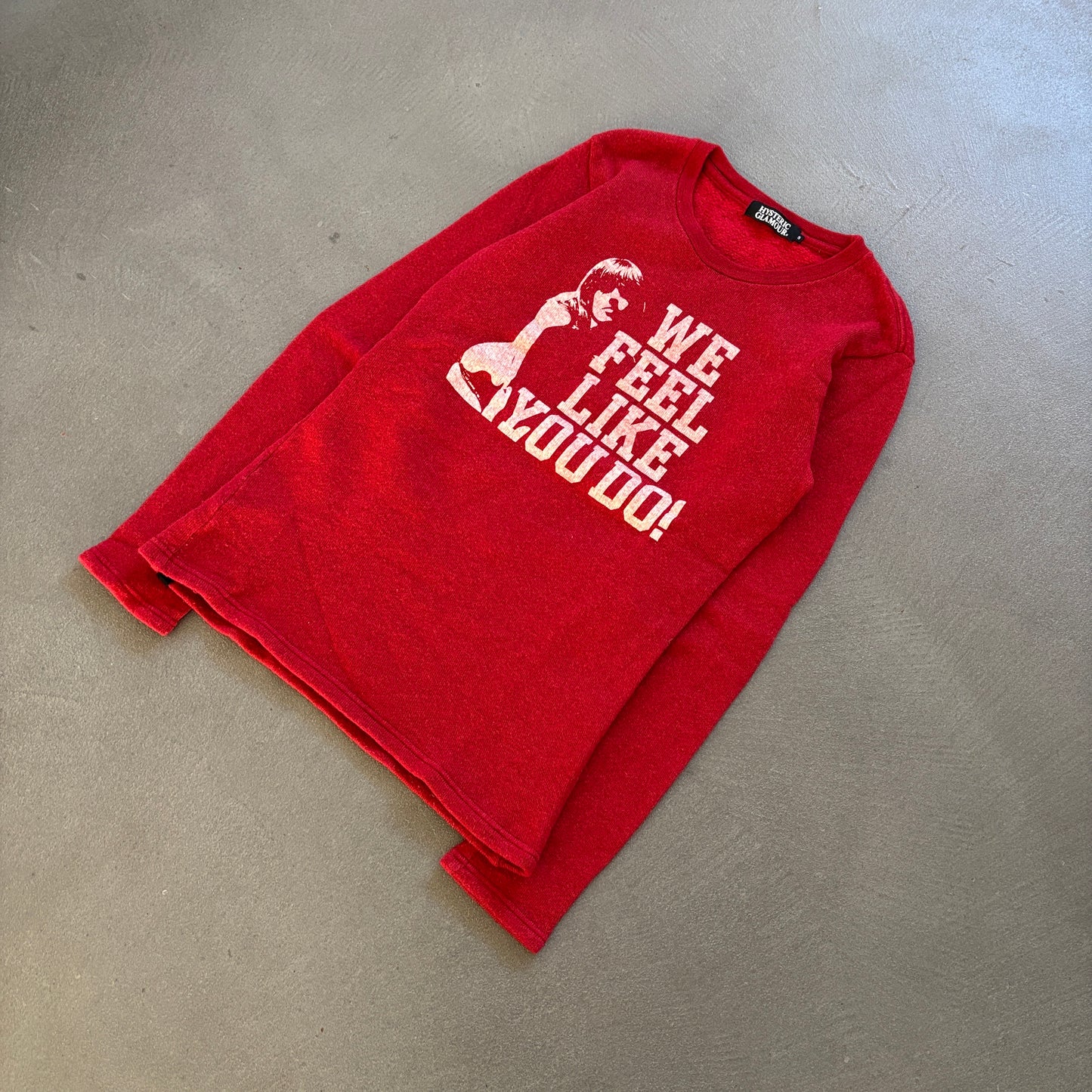 HYSTERIC GLAMOUR WE FEEL LIKE YOU DO SWEATER RED [S]