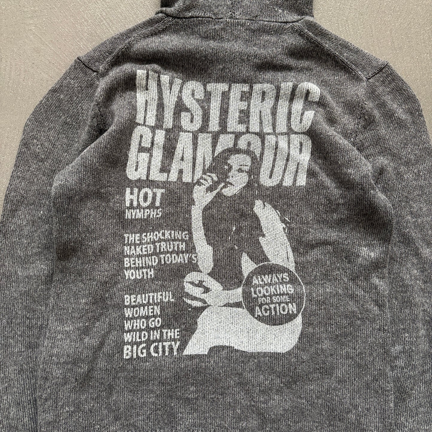 HYSTERIC GLAMOUR ZIP-UP HOODIE GREY [S]