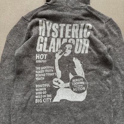 HYSTERIC GLAMOUR ZIP-UP HOODIE GREY [S]
