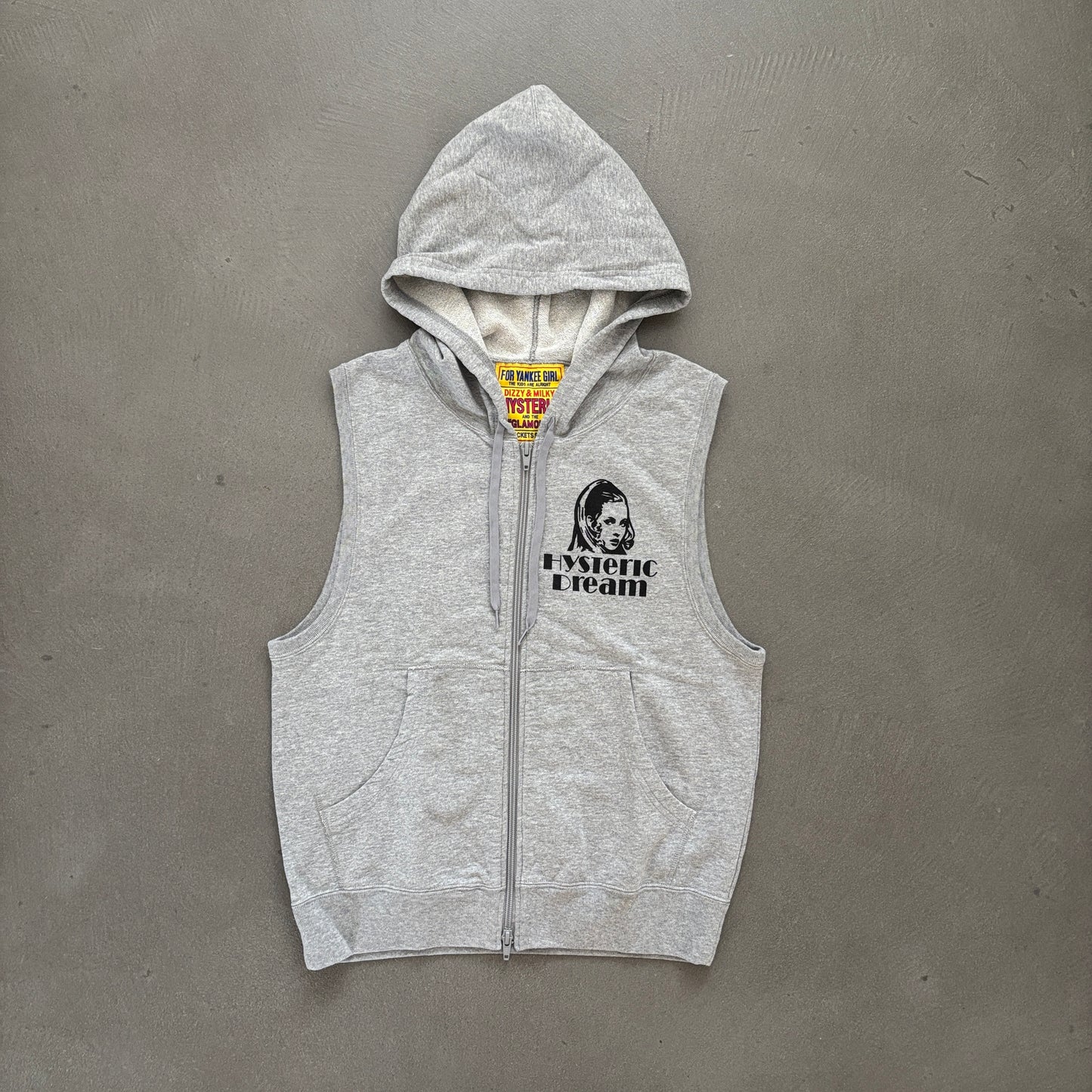 HYSTERIC GLAMOUR SLEEVELESS HOODIE GREY [S]