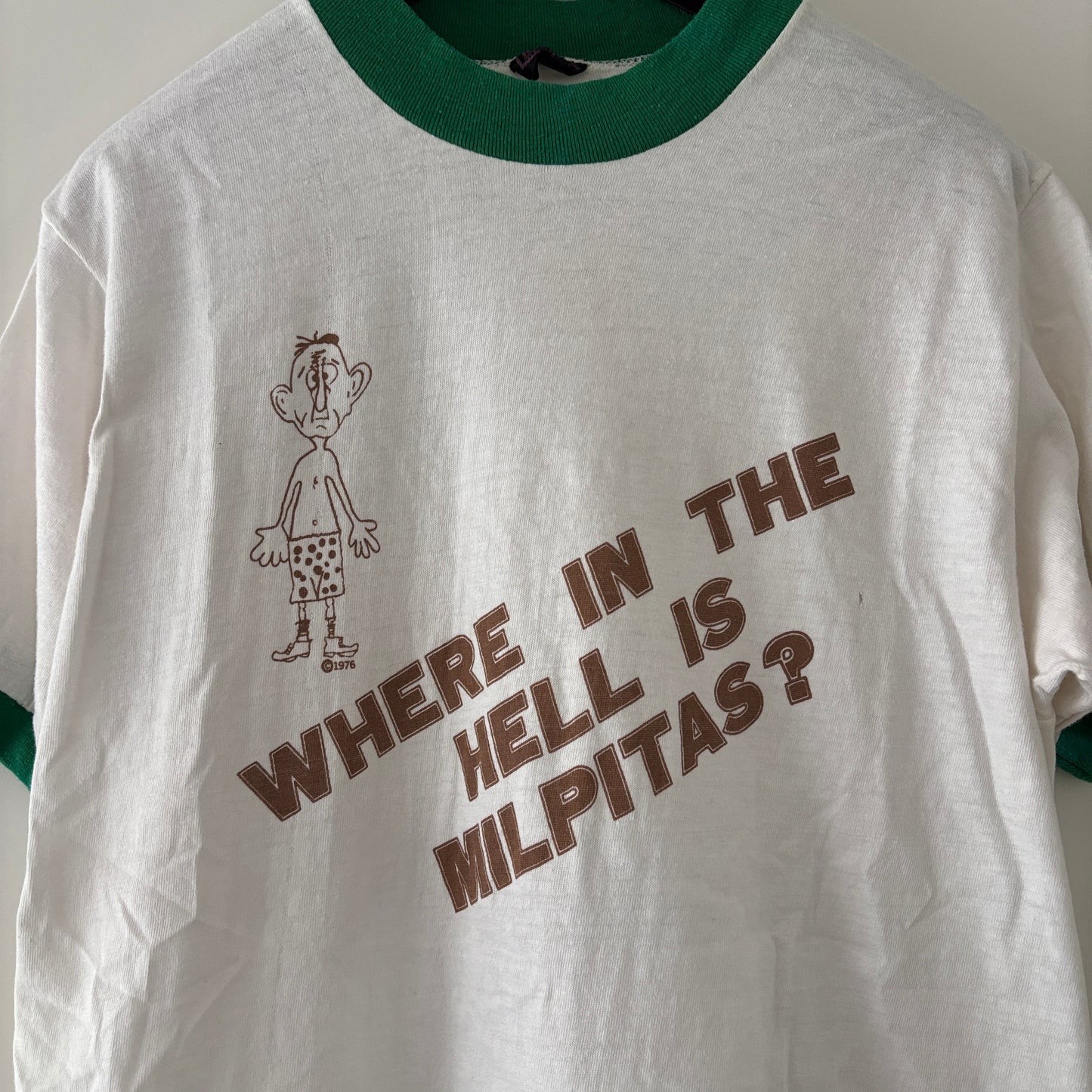 1976 WHERE IS MILPITAS RINGER TEE | HEAVY COTTON TAG [M]
