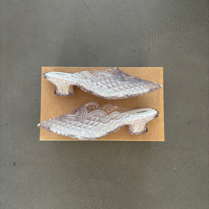 Y/PROJECT X MELISSA COURT SHOE MULES WHITE [NEW]