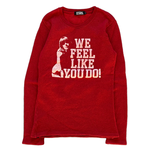 HYSTERIC GLAMOUR WE FEEL LIKE YOU DO SWEATER RED [S]