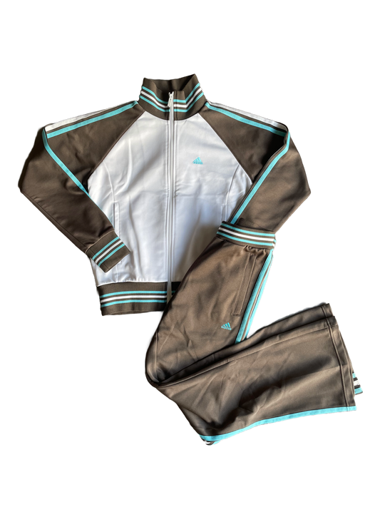 ADIDAS WHITE BROWN TRACKSUIT [XS]