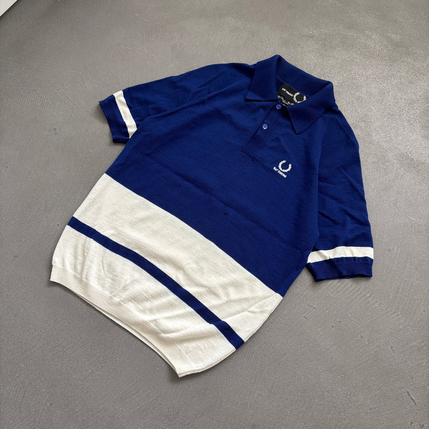 RAF SIMONS X FRED PERRY WOOL POLO BLUE [M]