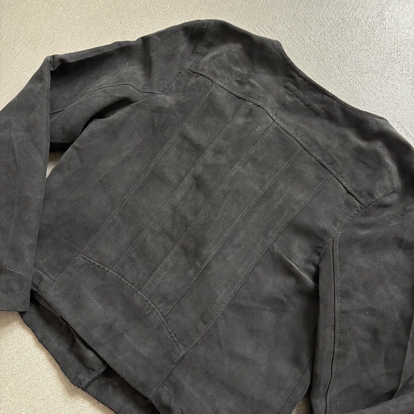 ANN DEMEULEMEESTER SUEDE ASSYMETRICAL JACKET [M]