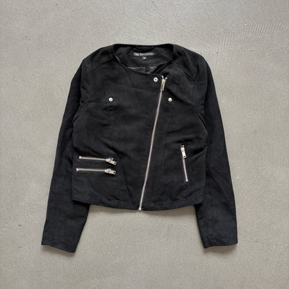 ANN DEMEULEMEESTER SUEDE ASSYMETRICAL JACKET [M]