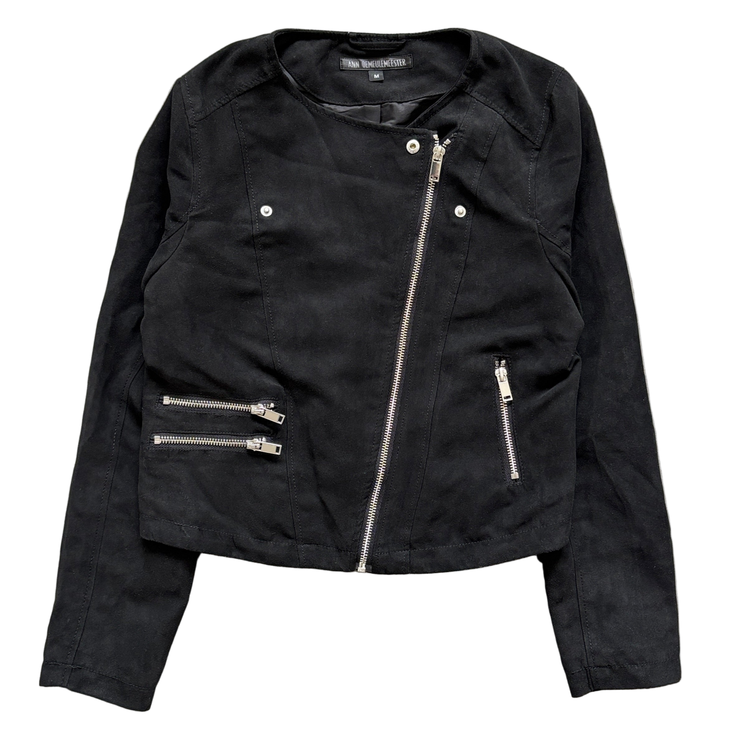 ANN DEMEULEMEESTER SUEDE ASSYMETRICAL JACKET [M]