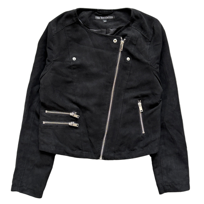 ANN DEMEULEMEESTER SUEDE ASSYMETRICAL JACKET [M]