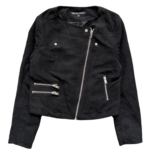 ANN DEMEULEMEESTER SUEDE ASSYMETRICAL JACKET [M]