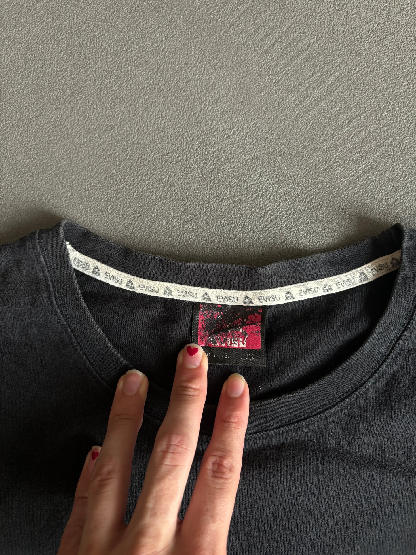 EVISU DIACOCK TEXT TEE NERO [L]