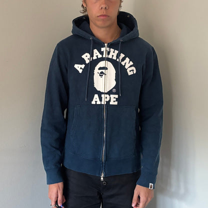 BAPE LOGO HOODIE BLUE STUDDED [L]