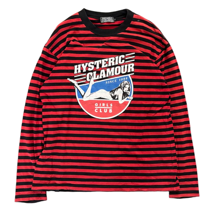 HYSTERIC GLAMOUR GIRLS CLUB STRIPED LONGSLEEVE [L]