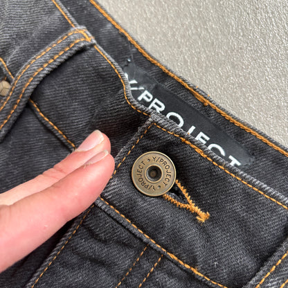 Y/PROJECT RHINESTONE JEANS BLACK [S]