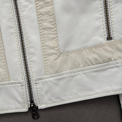 DIRK BIKKEMBERG VINTAGE LEATHER JACKET WHITE [M]