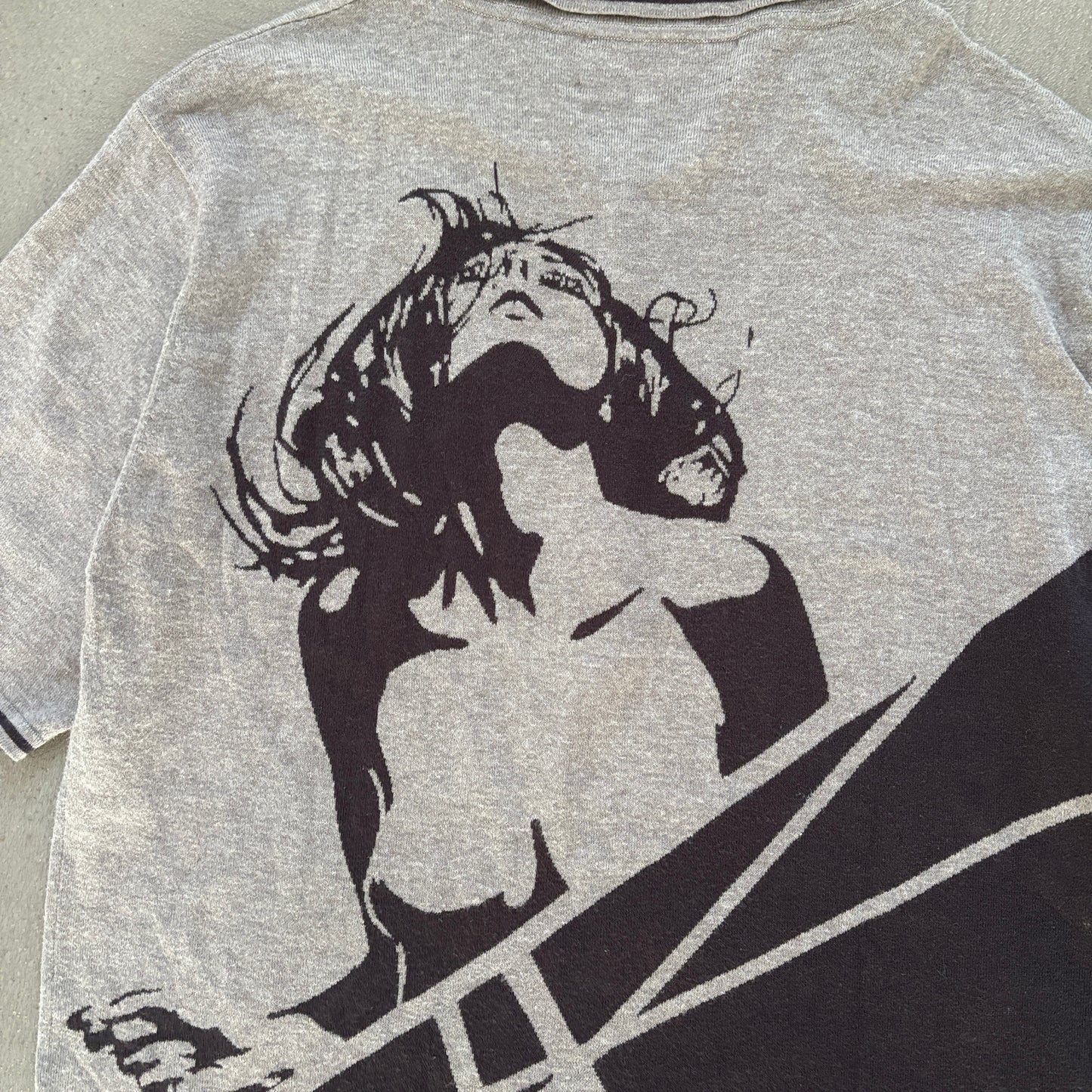 HYSTERIC GLAMOUR WOMAN PRINT POLO GREY [M]