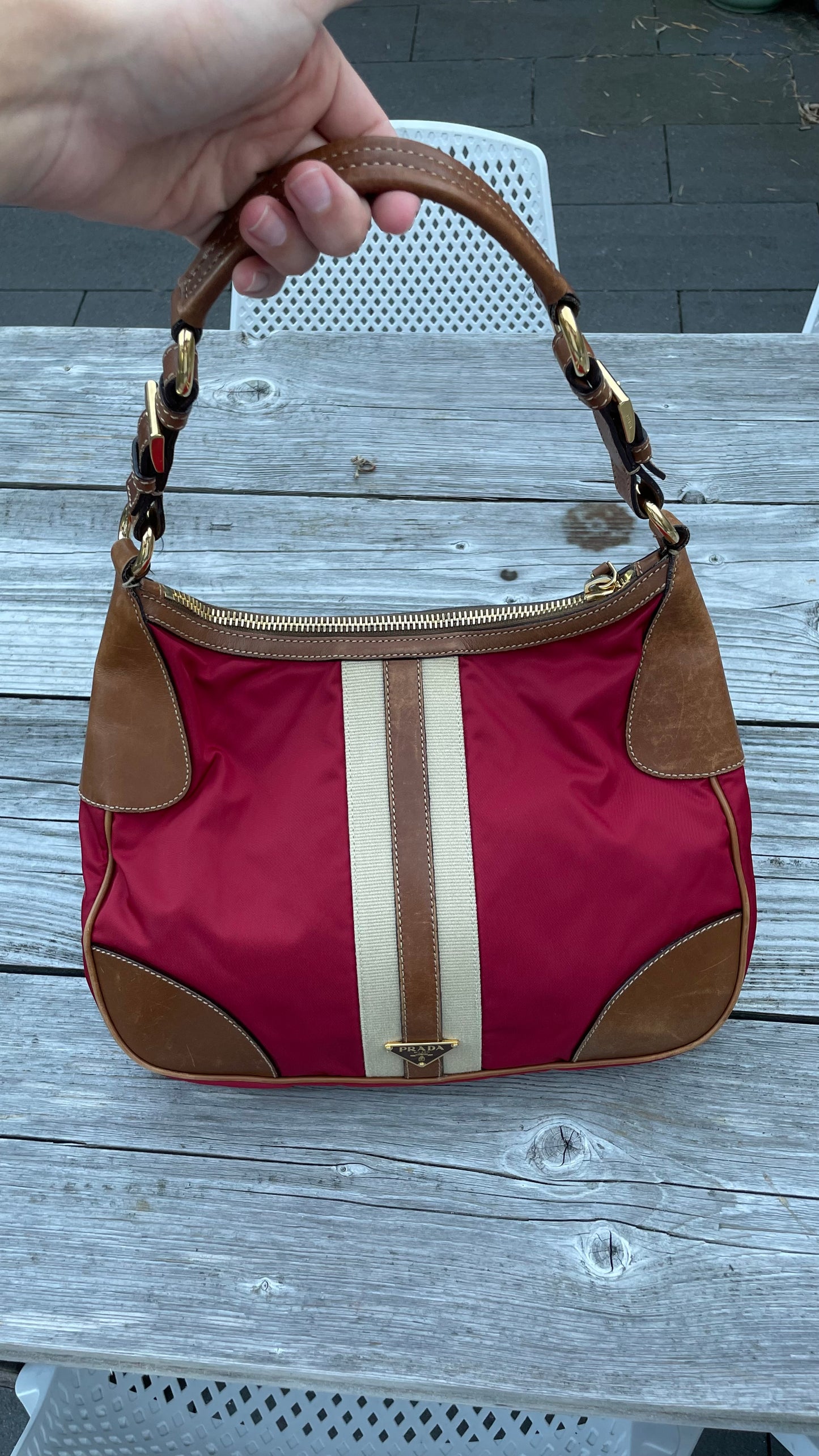 PRADA RED SHOULDERBAG