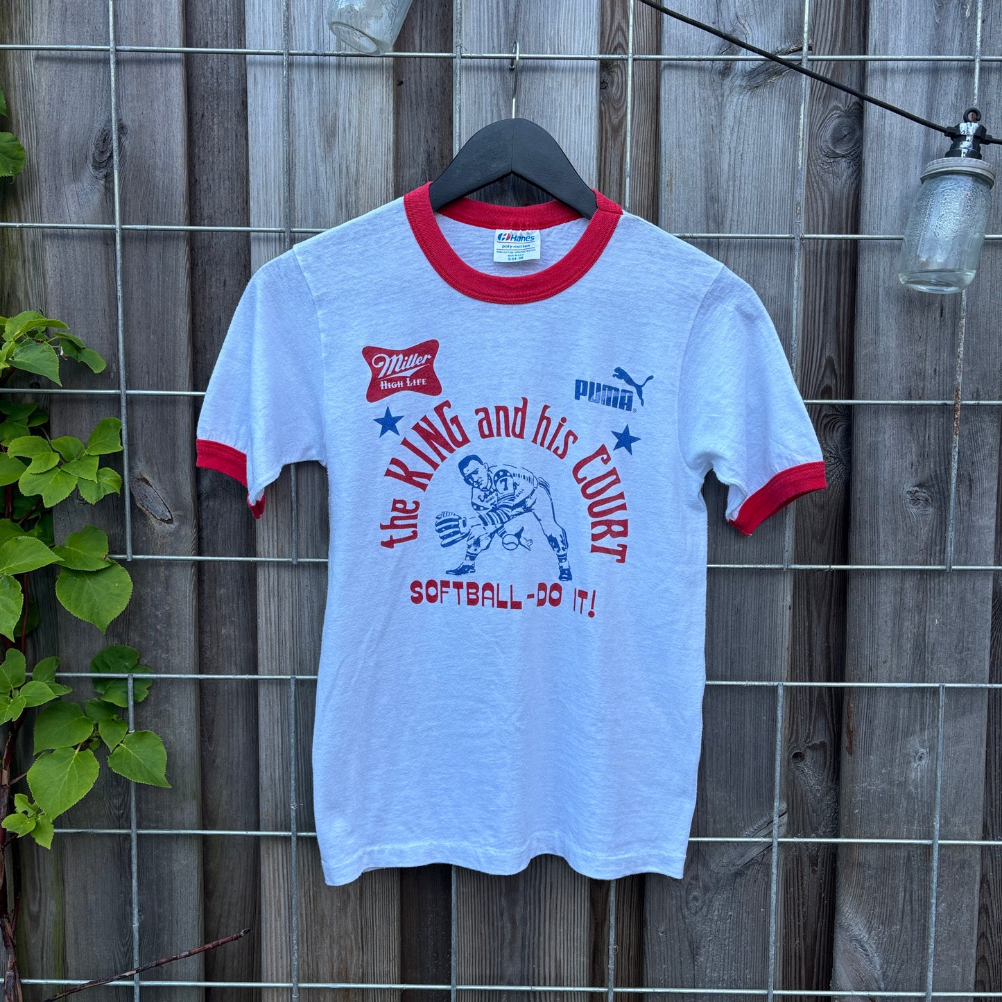 80S PUMA SOFTBALL RINGER TEE | HANES POLY-COTTON [S]