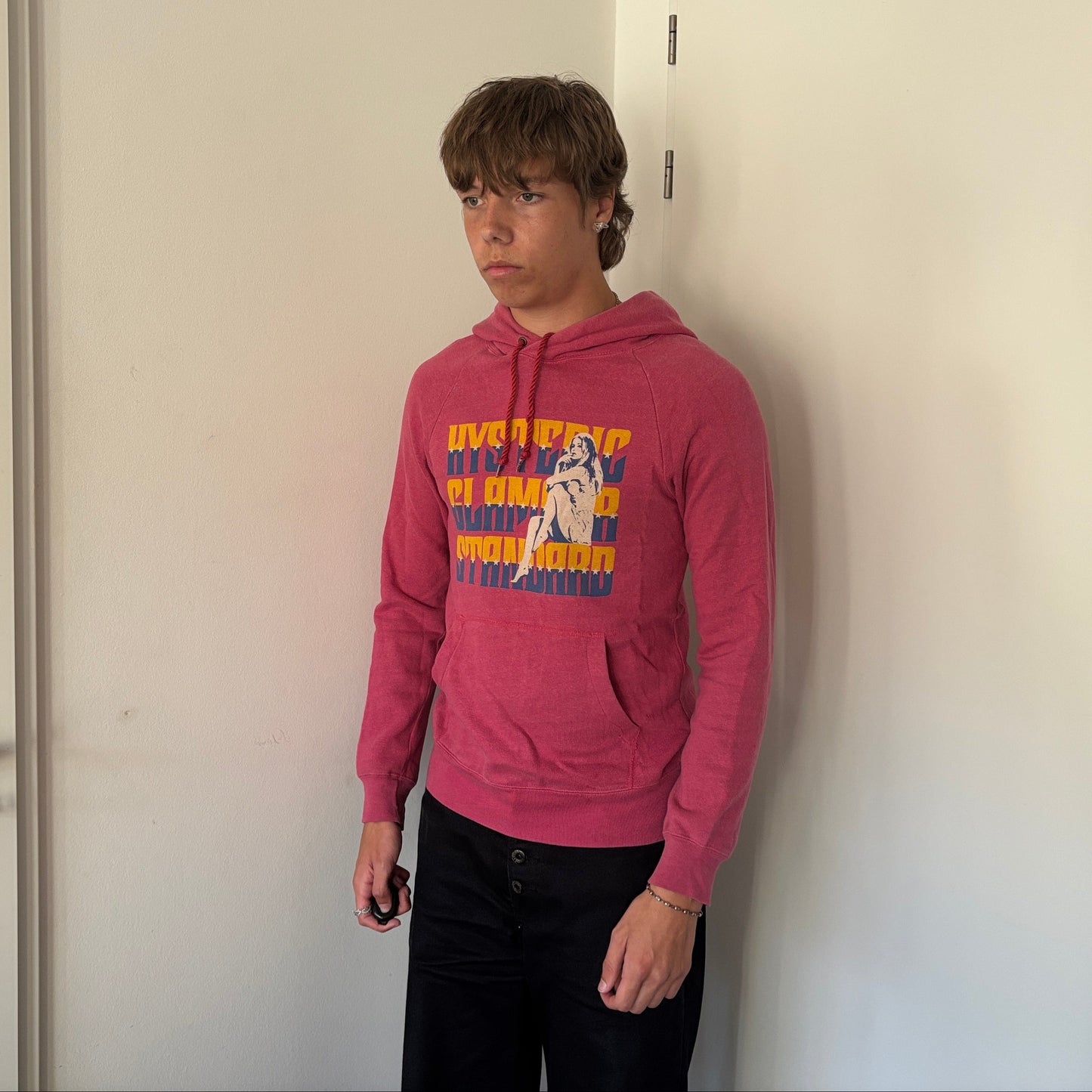 HYSTERIC GLAMOUR SPELLOUT HOODIE PINK [S]