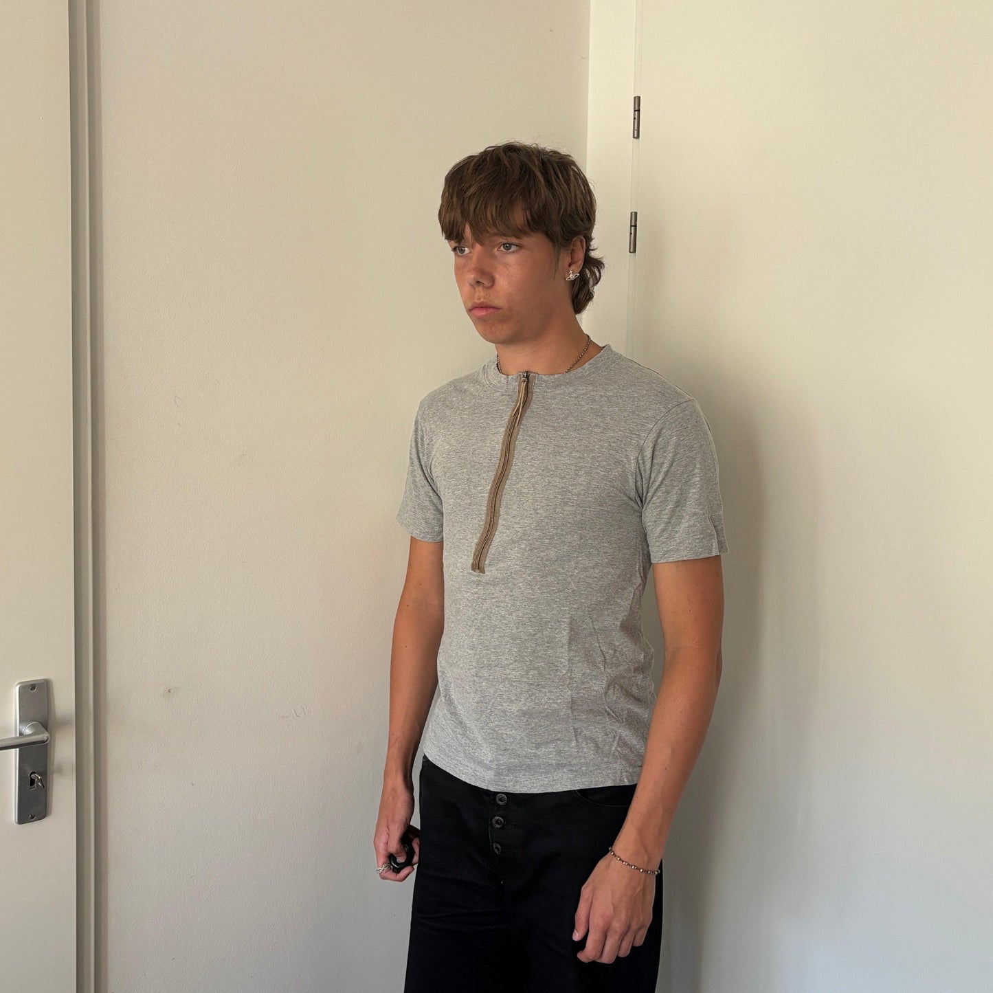 90S ISSEY MIYAKE ZIP TEE GREY [S]