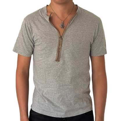 90S ISSEY MIYAKE ZIP TEE GREY [S]