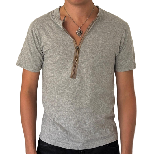 90S ISSEY MIYAKE ZIP TEE GREY [S]