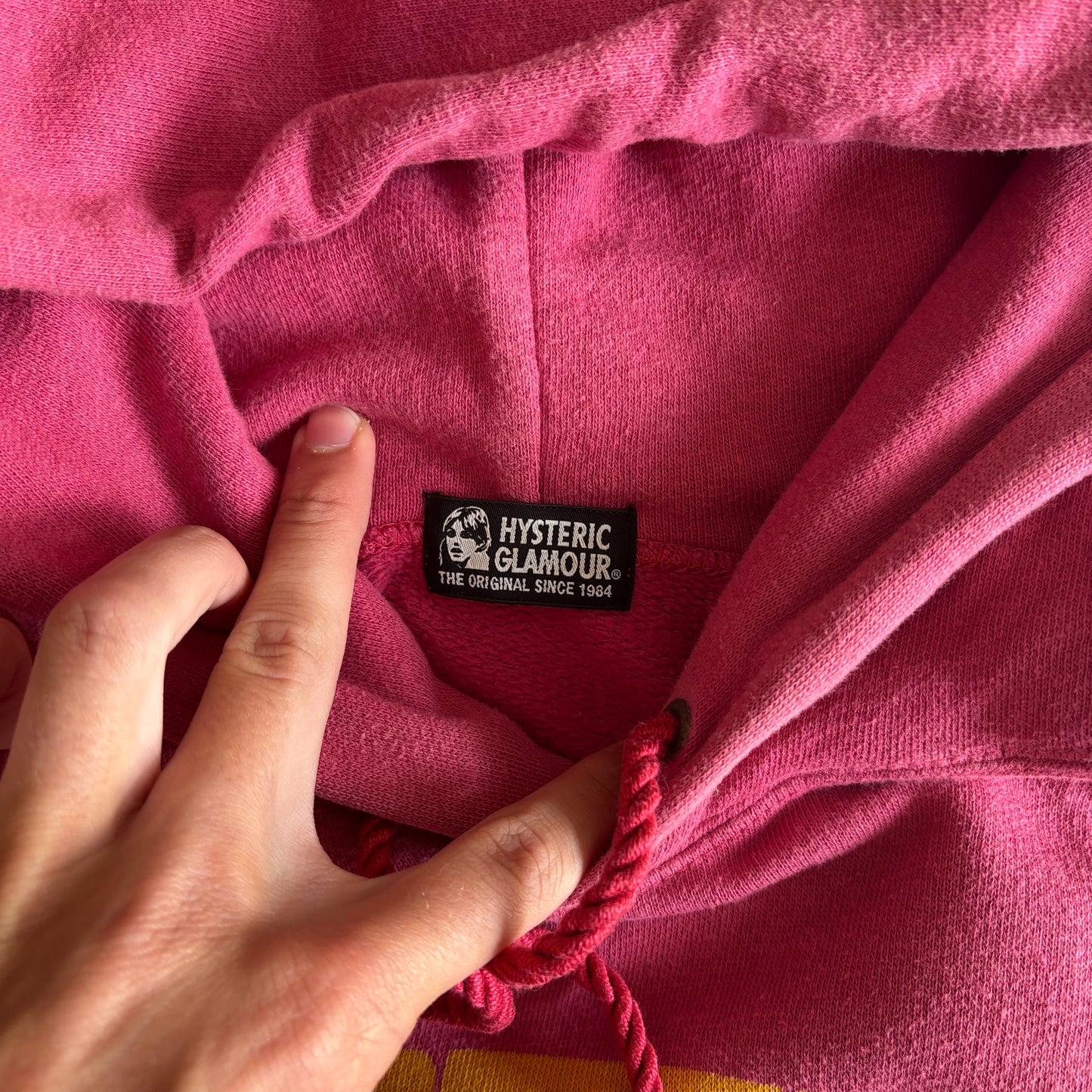 HYSTERIC GLAMOUR SPELLOUT HOODIE PINK [S]